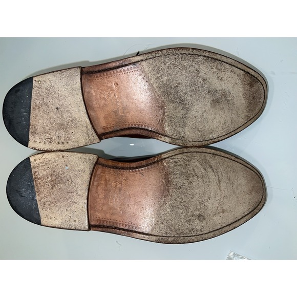 Loake Split Toe Oxfords Lace Up Dress Shoes Men Size 9 Brown Leather France - Picture 9 of 9